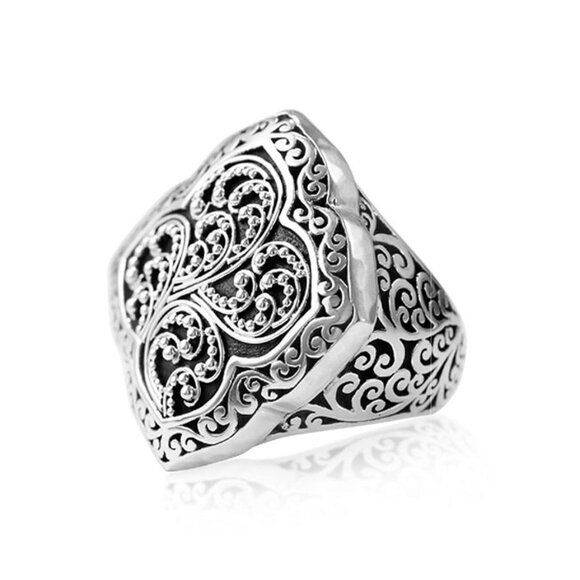 LOUS HILL Sterling Silver Carved Ring - Picture 1 of 6